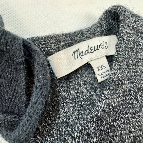 Madewell Structured Tie-Back Sweater Charcoal Heather Short Sleeve Top XXS F5125 - Picture 3 of 8